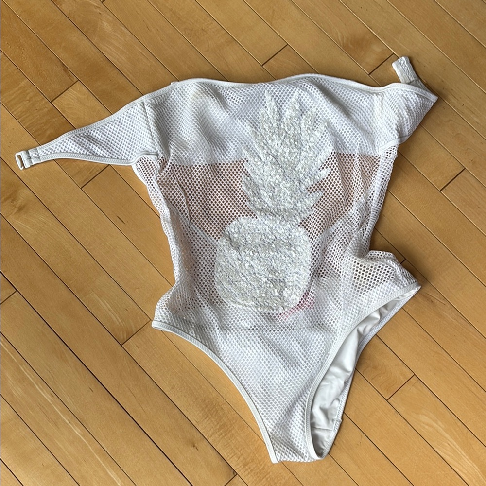 Victoria's Secret White Mesh Swimsuit